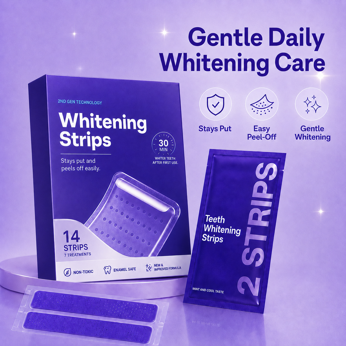 Smile Brighter with Purple Whitening Strips