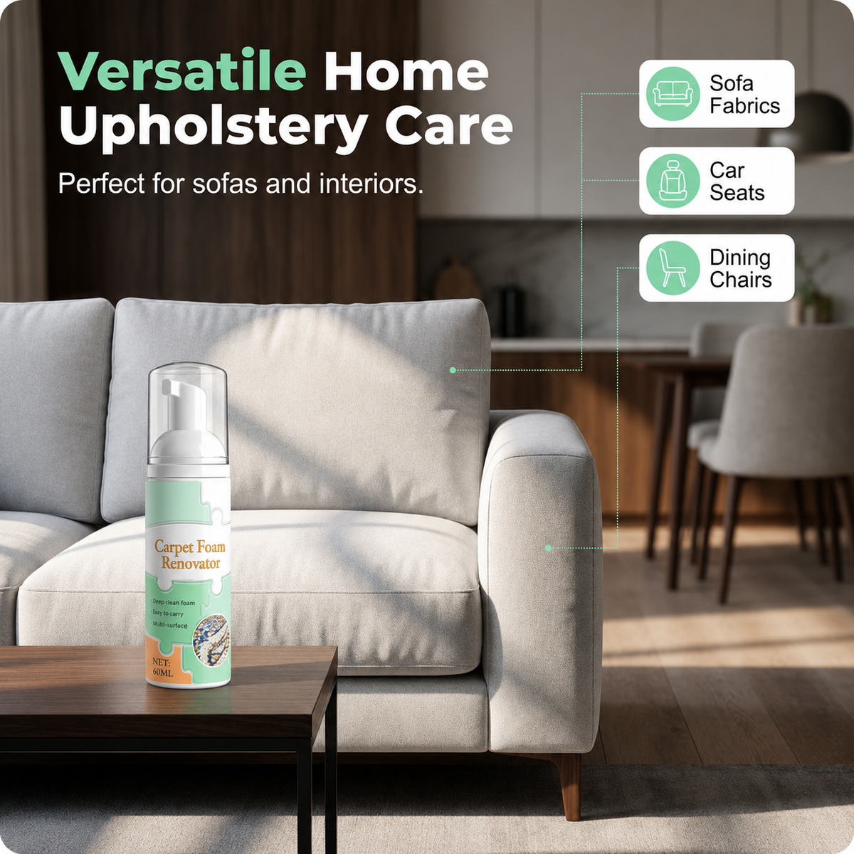 🔥Limited Time Promotion 50% OFF🔥Waterless Carpet Foam Stain Remover with Towel