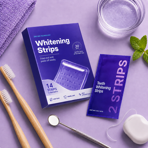 Smile Brighter with Purple Whitening Strips