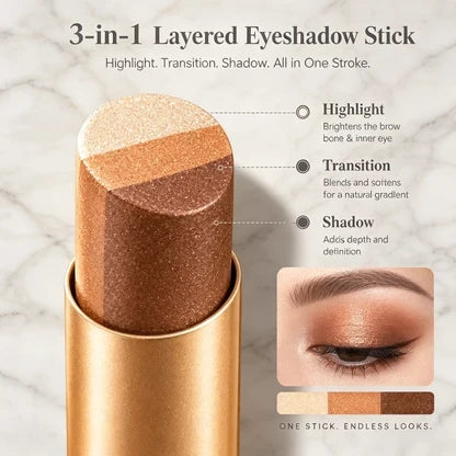 🎁🎉3-in-1 Eyeshadow Stick -Waterproof Long-Wear Shimmer Eye Make up
