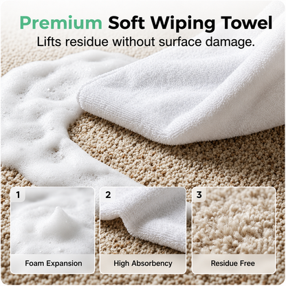 🔥Limited Time Promotion 50% OFF🔥Waterless Carpet Foam Stain Remover with Towel